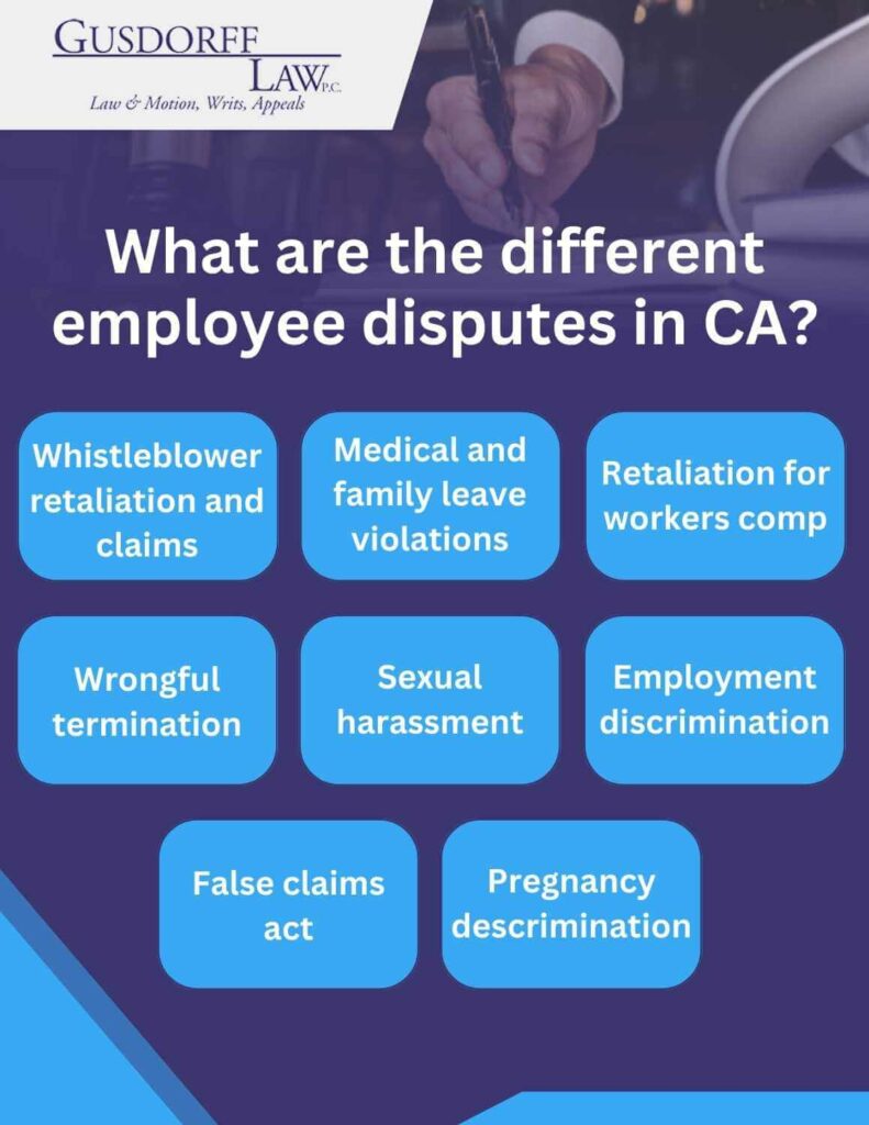 employee disputes in california infographics