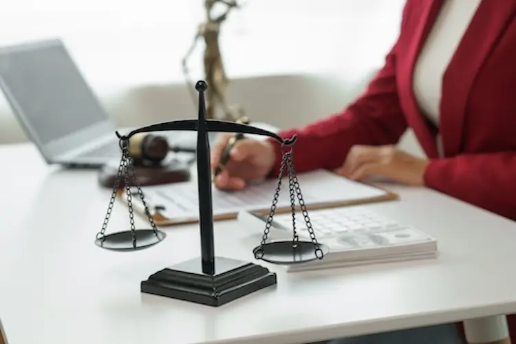 California lawyer working on desk