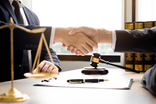 Appellate Attorney and Trial Lawyer Handshake