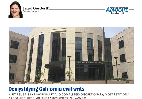 Demystifying California Civil Writs
