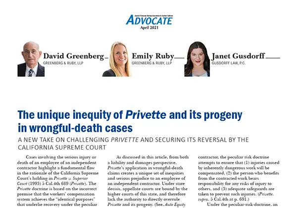 Unique inequity of privette